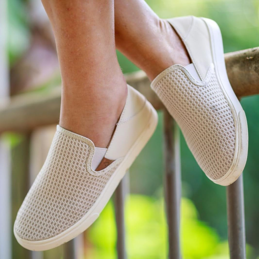 Pehuea Women's Slip-On Sneakers - Effortless Style & All-Day Comfort with Breathable Mesh Design