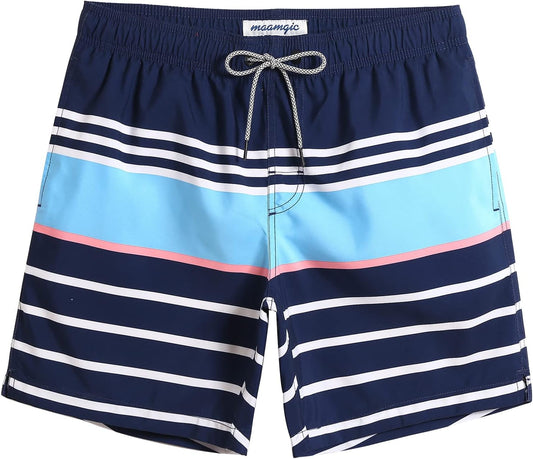Quick-Dry Men's Swim Trunks with Mesh Lining - Fun & Stylish 7-Inch Bathing Suits