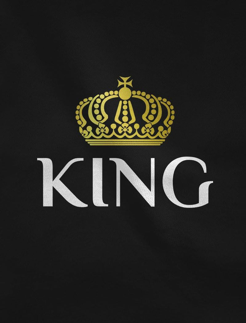 Matching King & Queen Couple Hoodies - Perfect Valentine's Day Gift for Him & Her - Black, Women Large/Men Medium